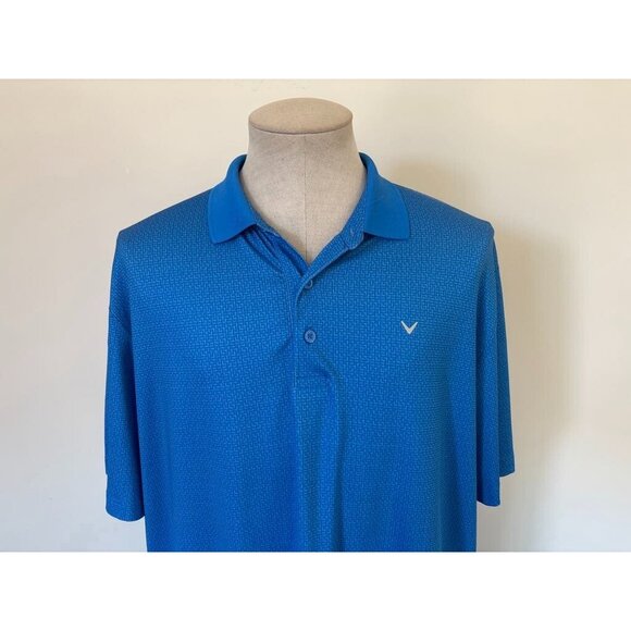 CALLAWAY Opti-Dry Short Sleeve Golf Shirts Mens Size Large LOT OF 2 Blue Check - Picture 3 of 14